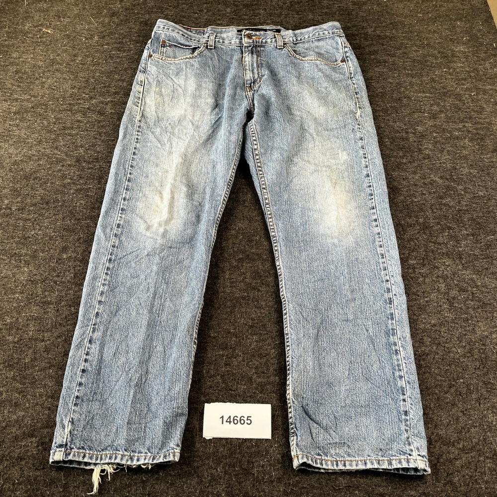 Tommy Hilfiger Straight Leg Jeans Mens 34x30 Blue Denim Cotton Everyday Wear